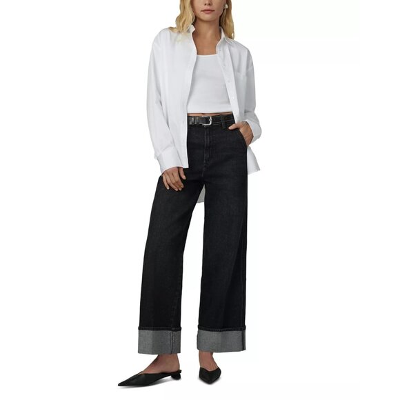 198$ Joe's Jeans Trixie Wide Cuffed Jeans Women's Size 27 Mindset Charcoal - Picture 5 of 5